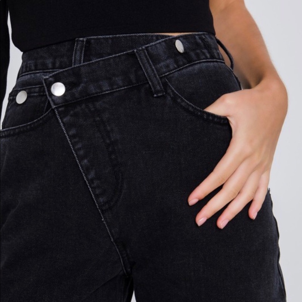 Black Asymmetrical Jeans